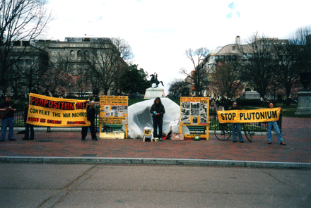 Nuclear Watch South visits the White House Peace Vigil march 29, 2009 photo by U.S. Marine Derrick