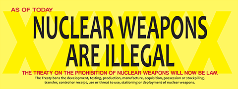 U.N. Treaty on the Prohibition of Nuclear Weapons achieved ratification on October 24, 2020. It enters into force of international law on January 22, 2021.