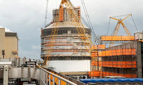 Georgia Power photo of Plant Vogtle Unit 3 as of March 2021.