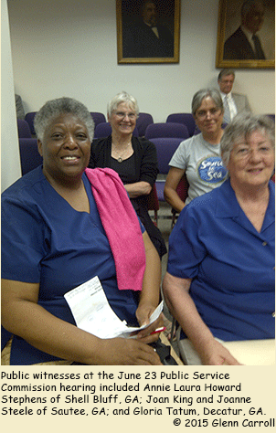 Annie Laura Howard Stephens, Joan King, Joanne Steele and Gloria Tatum testified before the PSC