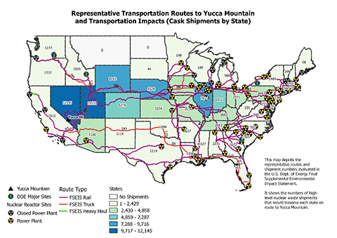 Atlanta and Georgia would receive some of the most highly radioactive waste transport if a dump is situated out West.